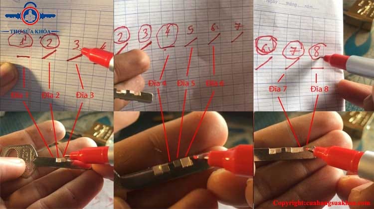 Đánh chìa dựa trên dấu đã đánh trên giấy