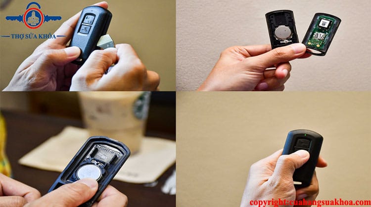 Các thao tác thay pin khóa smartkey.
