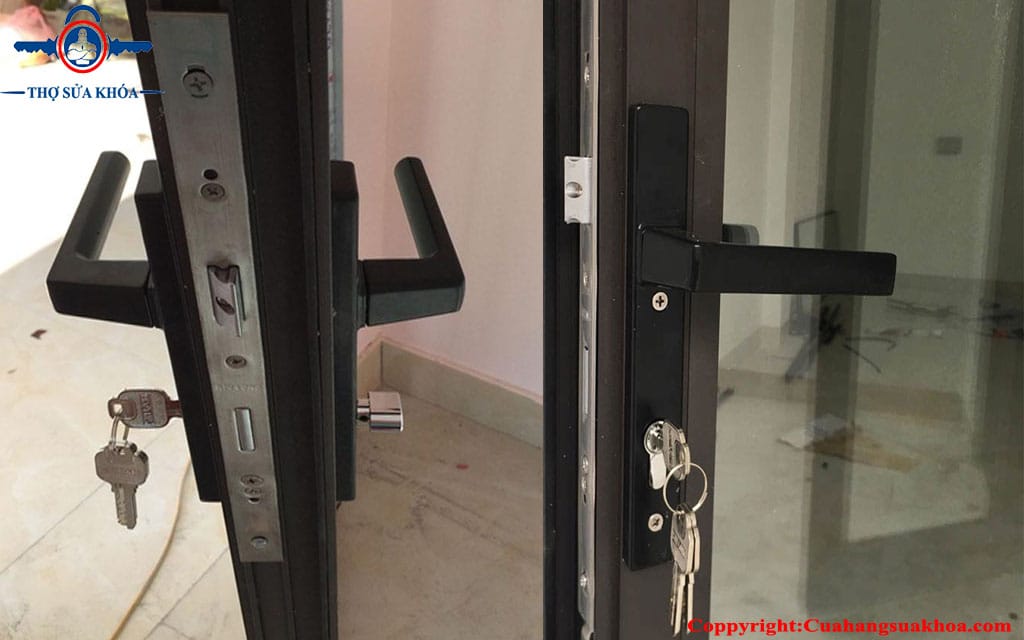 Lắp khóa cửa nhôm Xingfa