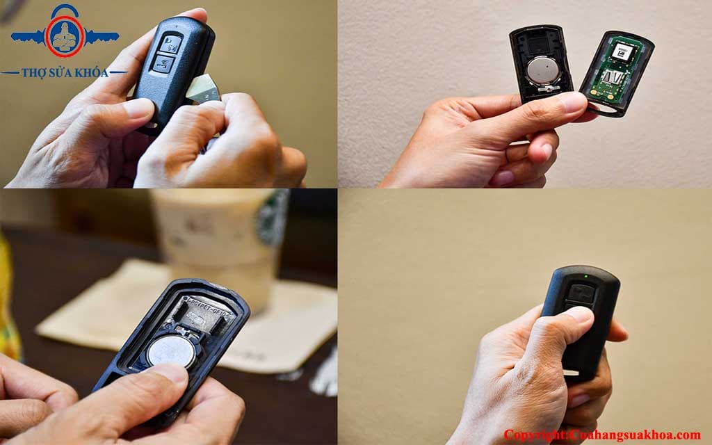 Các thao tác thay pin khóa smartkey.