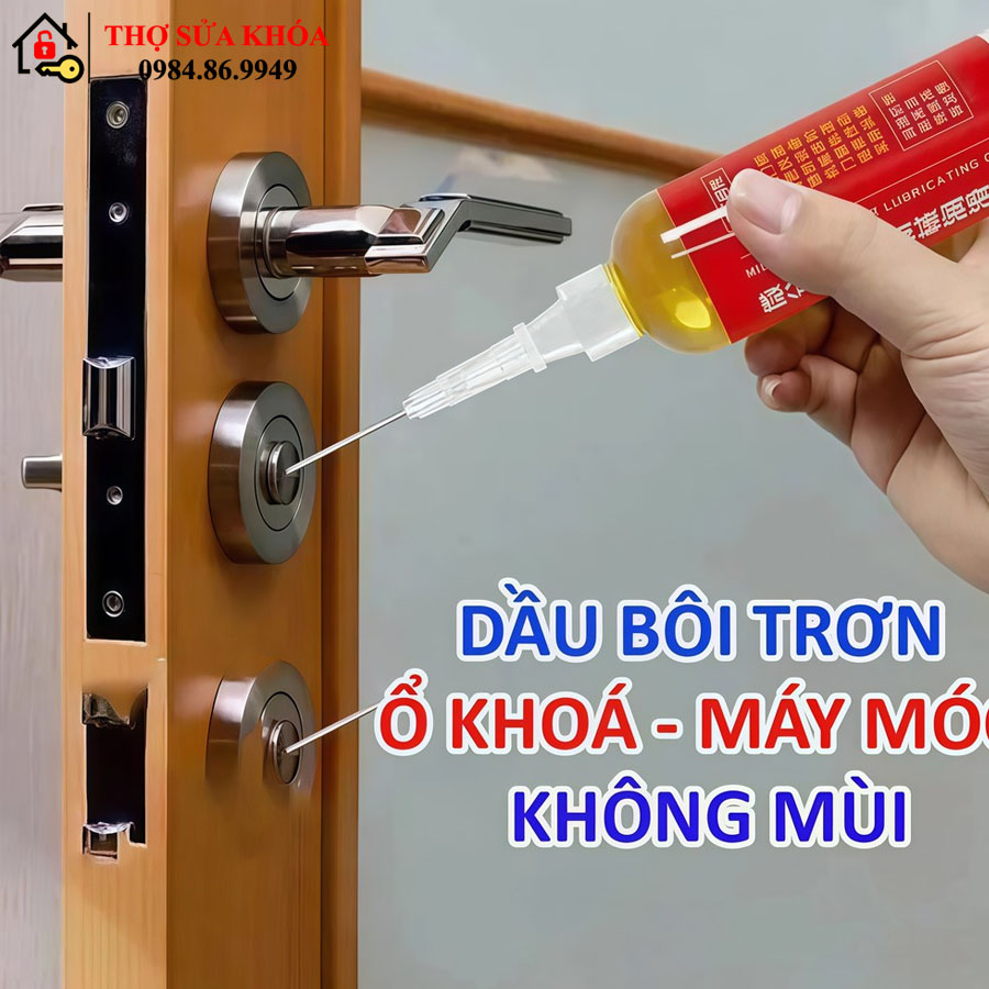 cách tra dầu ổ khóa